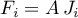 \begin{equation*}
F_{i} = A \, J_{i}
\end{equation*}
