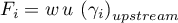 \begin{equation*}
F_{i} = w \, u \, \left(\gamma_{i}\right)_{upstream}
\end{equation*}
