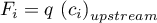\begin{equation*}
F_{i} = q \, \left(c_{i}\right)_{upstream}
\end{equation*}
