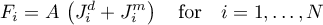 \begin{equation*}
F_{i} = A \, \left( J^{d}_{i}+J^{m}_{i} \right) \quad \text{for} \quad i=1,\dots,N
\end{equation*}
